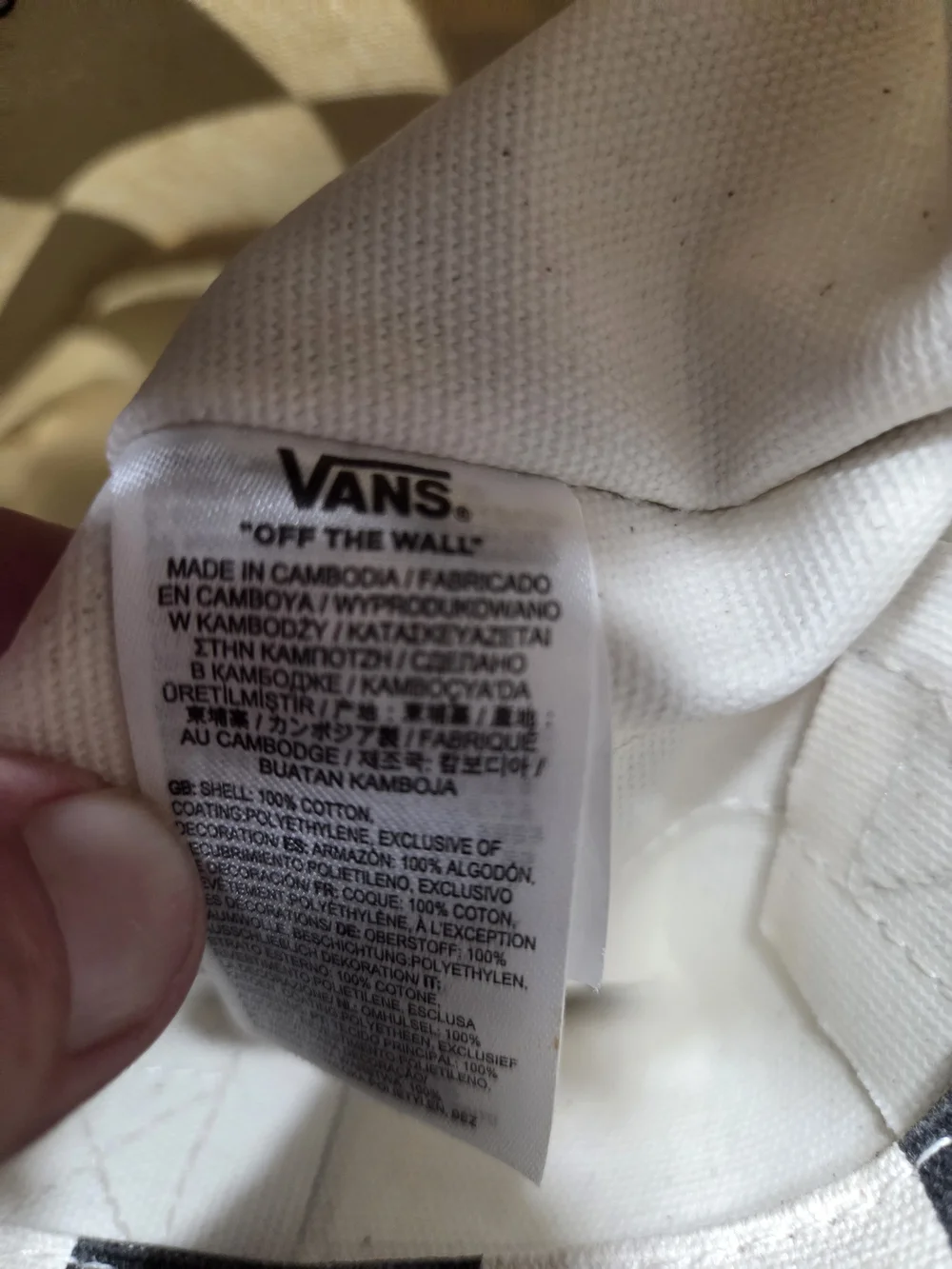 Vans Lil Pergs Checkerboard Mini Tote Bag Black Cream Canvas